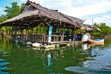 Floating class room in Ka Poe estuary