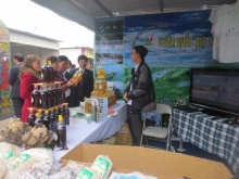 Brand-name product booth in Xuan Thuy National Park