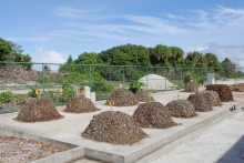 Compost piles in Faresmathoda Waste Management Centre 