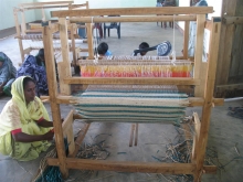 Reed-based handicrafts production by fisher ladies