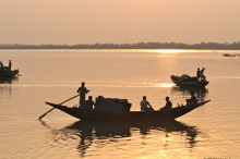 Fishing at sunset in the Sundarbans