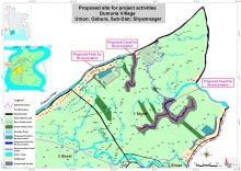 Project interventions displayed in the map of Dumuria village