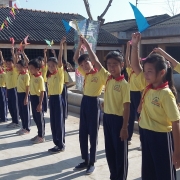 Warm welcome by Phu Dong Primary School pupils