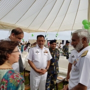 IUCN Asia Regional Director, Aban Marker Kabraji, speaks with Admiral Zakaullah