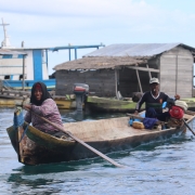 One of fishing boats operating in Torosiaje Jaya village