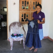 Miss Shanika Dananjani showing off a made-to-order dress