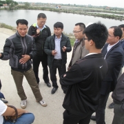 Discussing with extensive mangroves based shrimp farmers