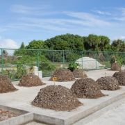 Compost piles at Faresmathoda Waste Management Centre 