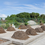 Compost piles in Faresmathoda Waste Management Centre 