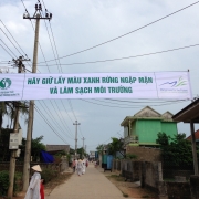 For the green of mangroves and clean environment bandroll along the hamlet main road