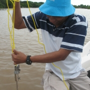 Testing water quality in Panama lagoon 