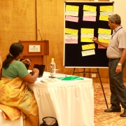 Potential grantees work at developing their concept notes into proposals at the PCM workshop