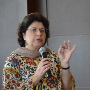 IUCN Asia Regional Director Aban Marker Kabraji makes a point about championing gender at the senior management level
