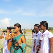 Youth and students observe birds in celebration of International Migratory Bird Day in Jaffna, Sri Lanka