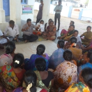 Women participating in sustainable livelihood related discussions