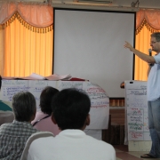 IUCN SEAsia Head and Building Coastal Resilience (BCR) Project Manager  Robert Mather address the PLI group.