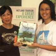 Madame Ong Saw Hoon (left) and Yun Yun Wong (right) of Water Watch Penang  - Wetlands Day Celebration