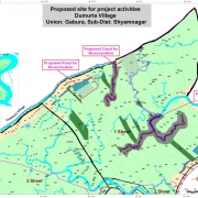 Project interventions displayed in the map of Dumuria village