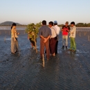 Mr U Win Maung and his team visit the coastal protection zone 