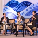 Left to right: Kateryna Wowk, Ryan Whisnant and Kobkarn Suriyasat Wattanavrangkul at Topical Plenary 2: The Blue Economy 