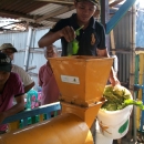 Beneficiary demonstrated skills in producing compost at Jakarta project site