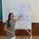 Presentating the results of a group discussion on Climate Change Impacts and Adaptation