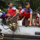 Clean up action by school students facilitated by JGM at Jakarta project site