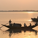 Fishing at sunset in the Sundarbans