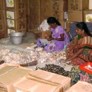 Women Self Help groups processing shells for sale