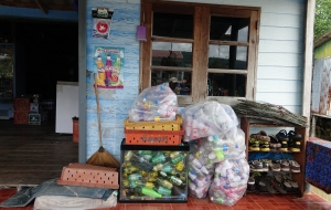 Household recyclable waste, sorted and ready for collection