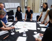 Participants brainstorm how to engage hotel guests and staff