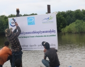 Installation of mangrove protection signboards