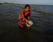 Jenitha displays one of her catches