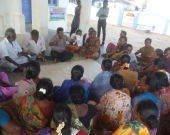 Women participating in sustainable livelihood related discussions