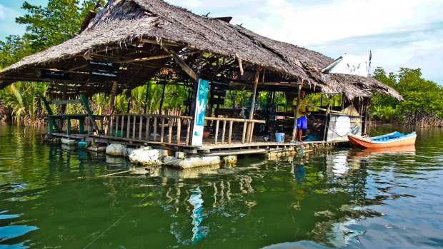 Floating class room in Ka Poe estuary