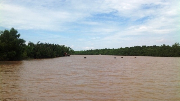 Water sample collection area in Thanh Phuoc commune, Binh Dai district, Ben Tre province