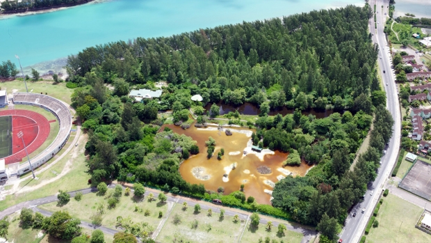 Aerial view of Roche Caiman Sanctuary