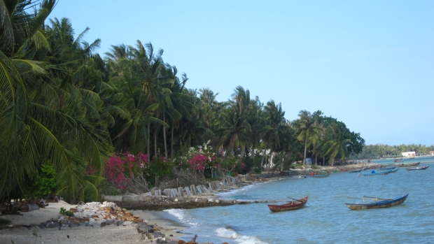 Coastline in Van Ninh District, Khanh Hoa province