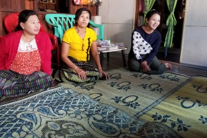 Kyi Htay (right); her aunt, Mi San (left); and Than Than Yu (centre) share their feedback and future plans for the VECC 