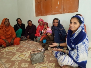 Women receiving training 