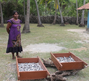 Annet Pathmavathy with dried fish