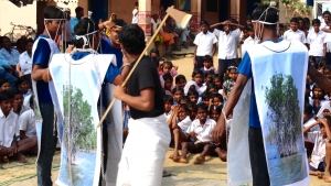 Actors convey the threats facing the mangroves