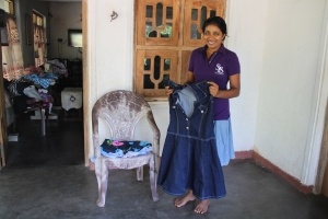 Miss Shanika Dananjani showing off a made-to-order dress