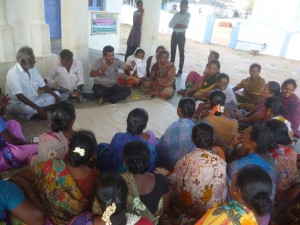 Women participating in sustainable livelihood related discussions